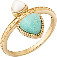Cai Damen-Damenring 925er Silber 1 Amazonit CAI Gold