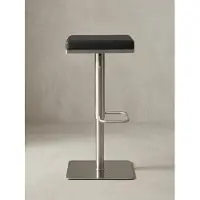 KADIMA DESIGN Barhocker Schwarz Kunstleder Edelstahl Barstuhl Modern, Design Tresenstuhl Drehbar Gepolstert, Bistrohocker Metall Hoch, Thekenhocker Höhenverstellbar, Hoher Hocker für Bar