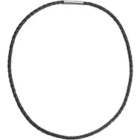 Rafaela Donata Leder-Kette Echtleder in schwarz | Gr.: 50 cm