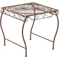 CLP Gartentisch aus Eisen Zarina Beistelltisch im Jugendstil für Terrasse und Balkon antik braun
