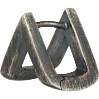 Cai Single Ohrring 925/- Sterling Silber 13mm oxidiert CAI Silbergrau