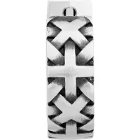 Cai Single Creole 925/- Sterling Silber ohne Stein 1,4cm Matt CAI Silbergrau