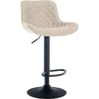 CLP Barhocker Minosa 360 drehbar mit Fußstütze | Farbe taupe Material Stoff