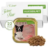 Lyra 22 x 150 g Lecker.Pet Luna's Feine Paté Reich an Pute Hundefutter Nassfutter Vollnahrung 22x150 Futter