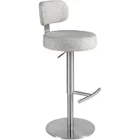 ANGEL CERDA SL Drehbarer Hocker aus hellgrau meliertem Stoff 4230