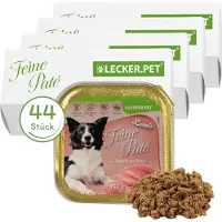 Lyra 44 x 150 g Lecker.Pet Luna's Feine Paté Reich an Pute Hundefutter Nassfutter Vollnahrung 44x150 Futter