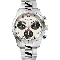 Alpina Startimer Pilot Herren Silberuhr AL-372WB4S26B