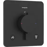 Hansgrohe Ecostat Comfort Q Thermostat Unterputzmodell für 2 Verbraucher, 33713670, Farbe: Mattschwarz