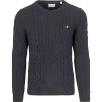Gant Pullover Cotton Cable C-Neck Herren Evening Blue-XXL