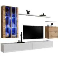 Meublorama AM-SWITCH 12-WTW SW 12*7C/99KG, 2 Regale, 5 Tür(en), Weiß, Mitteldichte Faserplatte (MDF), 6 Schublade(n), 400 mm