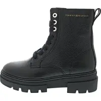 Tommy Hilfiger Bicolor Leather Lace-Up Schnürstiefel Schwarz in Gr. 39
