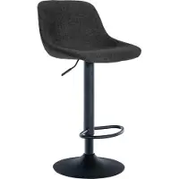 CLP Barhocker Loft mit Rückenlehne und 360 drehbar | Farbe schwarz Material Stoff