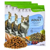Lecker.Pet 7,5 kg Leo's Adult Geflügel & Forelle Katzenfutter Trockenfutter Vollnahrung