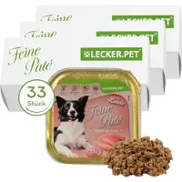 Lyra 33 x 150 g Lecker.Pet Luna's Feine Paté Reich an Pute Hundefutter Nassfutter Vollnahrung 33x150 Futter