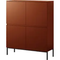 Selsey BEMMI - Highboard 4-trig, Ziegelrot mit Metallbeinen, 100 cm breit