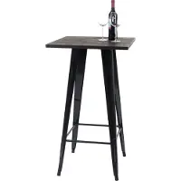 Mendler Stehtisch HWC-A73 inkl. Holz-Tischplatte, Bistrotisch Bartisch, Metall Industriedesign 107x60x60cm schwarz