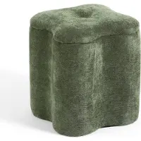 Idea New Garden Srl Pouf aus glitzerndem Samt in Kleeblattform mit Griff – originelles, elegantes und praktisches Design für Wohnzimmer und Schlafzimmer – LUCKY – Grün