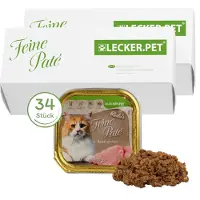 Lyra 34 x 100 g Lecker.Pet Balu's Feine Paté Reich an Pute Katzenfutter Nassfutter Vollnahrung 34x100 Futter
