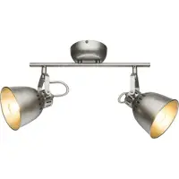 Globo Lighting Strahler Metall silbergrau, LxBxH: 330x115x212mm, exkl. 2x E14 40W 230V