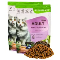 Lecker.Pet 5 kg Mia's Adult Herzhaftes Geflügel Katzenfutter Trockenfutter Vollnahrung
