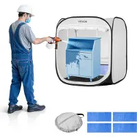 Vevor tragbares Lackierkabinenzelt (72x72,5x5 cm Arbeitsbereich) Pop-Up-Sprühfarbenzelt für Sprühmalerei, wasserfeste Farbkabine für kleine Modelle Skulpturen Vasen Bilderrahmen Pop-Up-Design