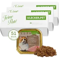 Lyra 51 x 100 g Lecker.Pet Balu's Feine Paté Reich an Pute Katzenfutter Nassfutter Vollnahrung 51x100 Futter