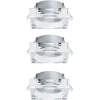 Paulmann 3er Set Premium Einbauleuchten Glas Quadro starr 51mm Klar/Glas