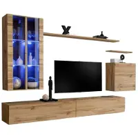 Meublorama AM-SWITCH 12-WT SW 12-*7C/99KG, 2 Regale, 5 Tür(en), Braun, Mitteldichte Faserplatte (MDF), 6 Schublade(n), 400 mm