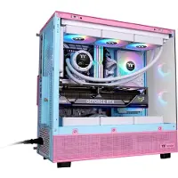 Thermaltake View 270 Plus TG, Midi Tower, PC, Pink, ATX, EATX, micro ATX, Mini-ITX, SPCC, Gehärtetes Glas, Gaming