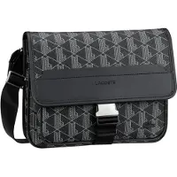 Lacoste Umhängetasche Messenger Bag Monogram Noir Gris schwarz