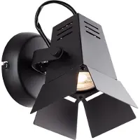 Brilliant schwarzer LED Wandstrahler mit warmweißem Licht MOVIE | Wandspot mit schwenkbarem Kopf | Leuchtmittel inklusive und wechselbar | Metall