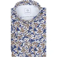 Blue industry Short Sleeve Hemd Druck Dunkelblau