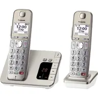 Panasonic KX-TGE262GN Festnetz-Telefon schnurlos integrierter Anrufbeantworter 1 zusätzliche Mobilteil Farbe: champagner