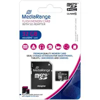 MediaRange 32GB microSDHC, 32 GB, MicroSDHC, Klasse 10, 45 MB/s, 15 MB/s, Schwarz