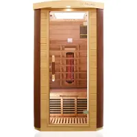 Dewello Infrarotkabine Infrarotsauna TORONTO 102cm x 102cm inkl. Vollspektrumstrahler, Bodenstrahler