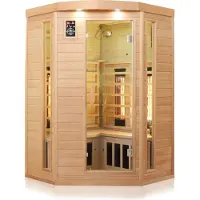 Dewello Infrarotkabine Infrarotsauna LAKEFIELD 3 120cm x 120cm inkl. Vollspektrumstrahler, Bodenstrahler