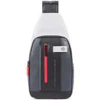 Piquadro Urban Querträgertasche mit LED-Licht Grau/Schwarz CA4536UB00L/GRN