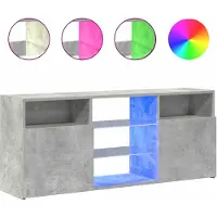 vidaXL TV-Schrank mit LED-Leuchten Betongrau 120x30x50 cm