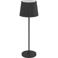 Eglo LED Akku Tischleuchte Leonero, Tischlampe kabellos, schwarze Nachttischlampe, touch dimmbar, USB aufladbar, warmweiß-neutralweiß