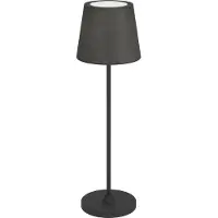 Eglo Tischlampe Leonero schwarz mit Stoff