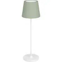 Eglo LED Akku Tischleuchte Leonero, Tischlampe kabellos, grün-weiße Nachttischlampe, touch dimmbar, USB aufladbar, warmweiß-neutralweiß