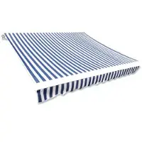 vidaXL Ersatzstoff für Markise Blau und Weiß 330x245 cm Polyester