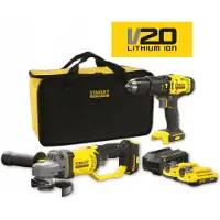 Stanley SET SFMCD711 + SFMCG400 V20 2*2,0 Ah – S/SFMCK471D2