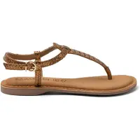 Lazamani Sandalen Damen Gold Textilien