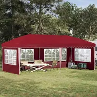 Prolenta Maison Exclusive - Pop-up Partyzelt 574 x 289 x 245 cm Bordeauxrot