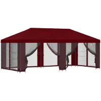Syfax Pavillon mit Seitenwänden 6 x 3 m Bordeauxrot