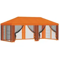 vidaXL Pavillon Dach mit Seitenwänden Orange 600,5 x 300,5 cm
