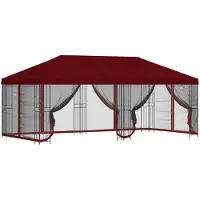 vidaXL “2026 Modern“ Burgunderrot Pavillon mit Seitenwänden 6 x 3 m Bordeauxrot - Designermöbel 57812 - Pavillons & Partyzelte