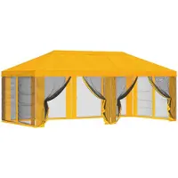 vidaXL Pavillon Dach mit Seitenwänden Gelb 600,5 x 300,5 cm Polyester