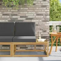 vidaXL Möbel Outdoor End Sofa Weiß 91 x 63 x 73 cm Massivholz AkazieGartenstühle - Gartenstühle c8559